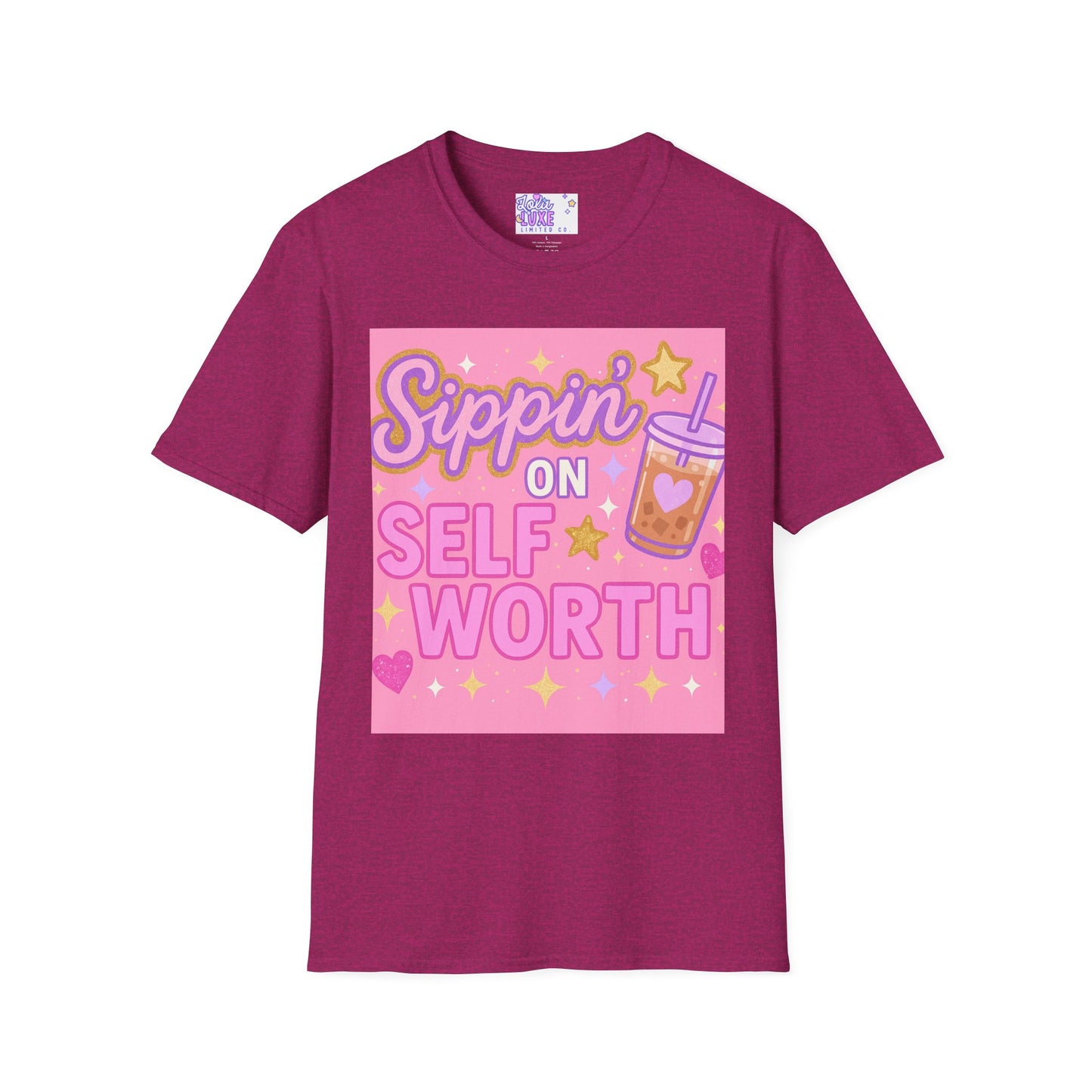 Self Worth Unisex Softstyle T-Shirt - Positive Affirmation Glam Tee