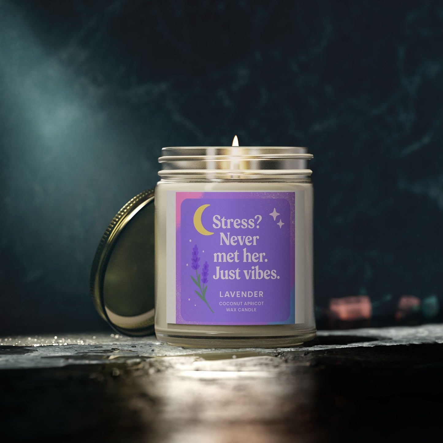 Lavender Scented Candles, Coconut Apricot Wax (4oz, 9oz)