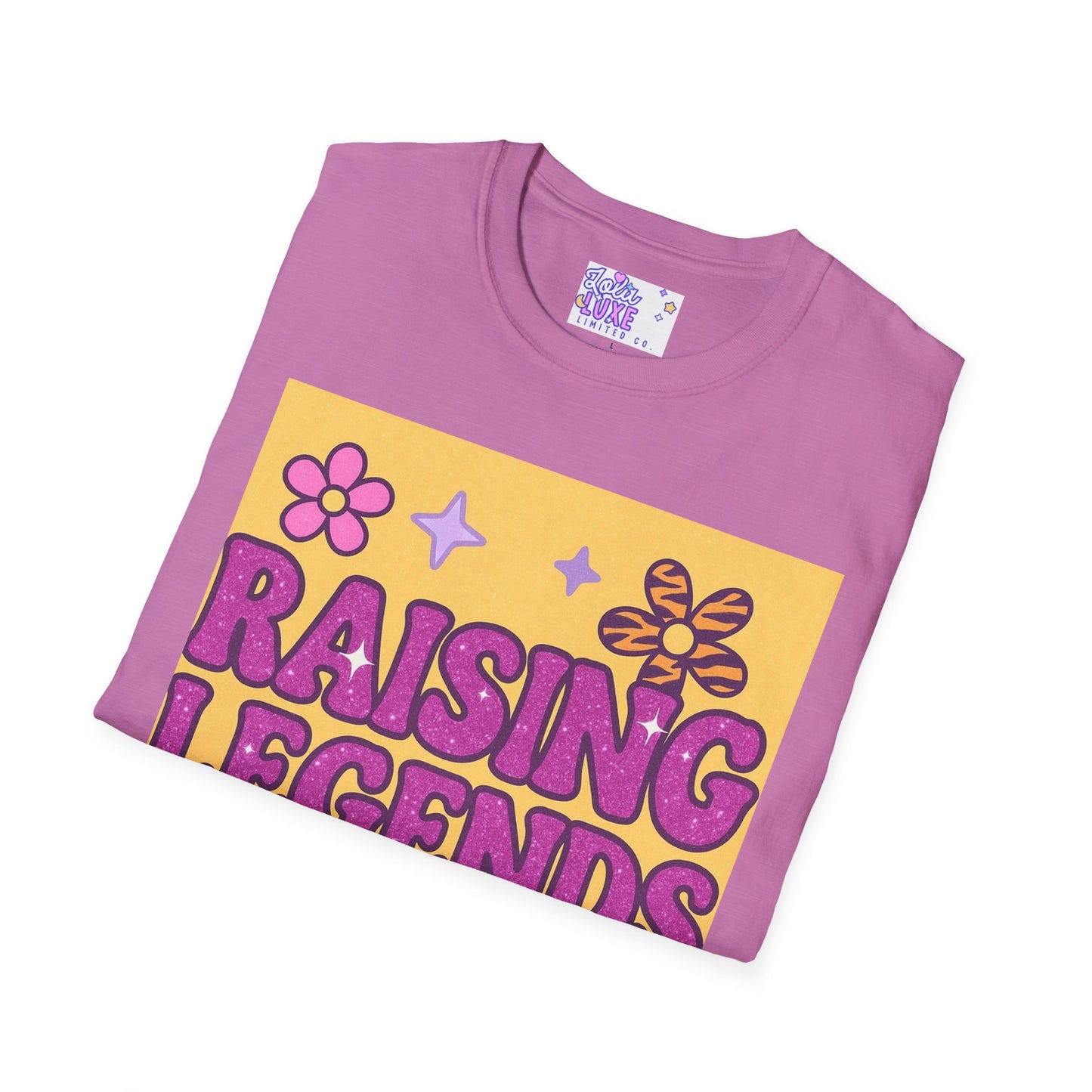 Raising Legends Unisex Softstyle T-Shirt - Vibrant Floral Design for Celebrations