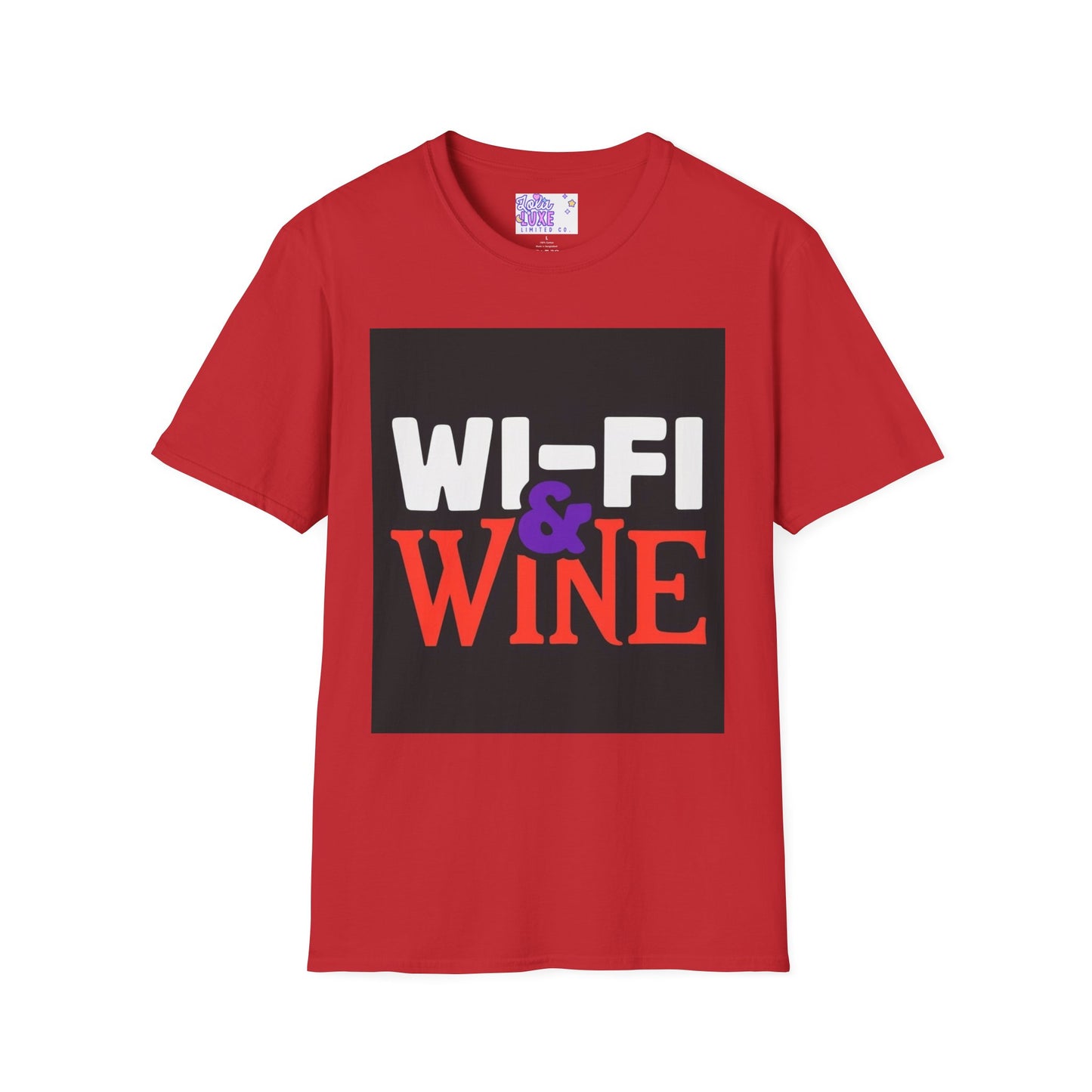 "Wi-Fi & Wine" Softstyle T-Shirt - Perfect Gift for Wine Lovers