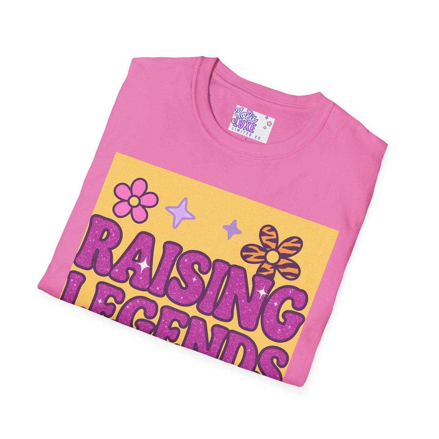 Raising Legends Unisex Softstyle T-Shirt - Vibrant Floral Design for Celebrations