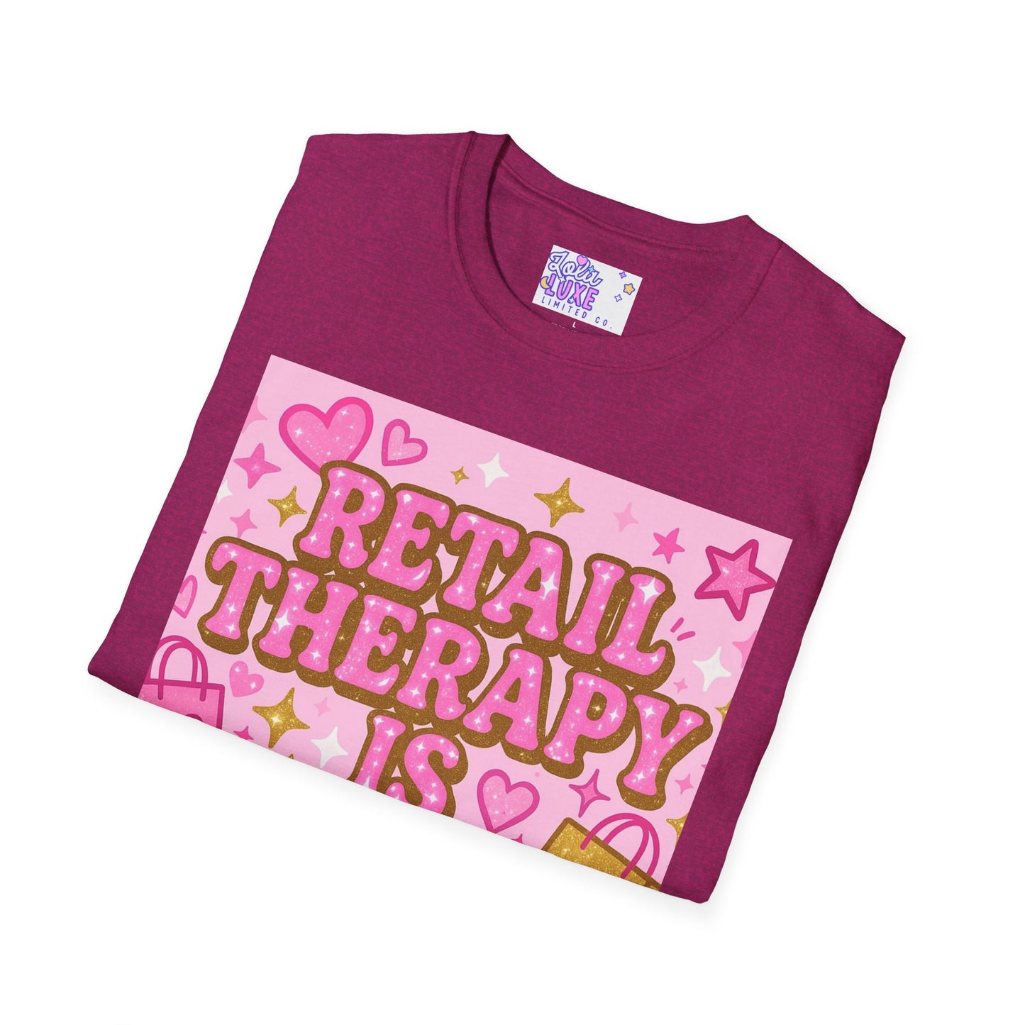 Retail Therapy Unisex Softstyle T-Shirt - Self Care Glam Tee