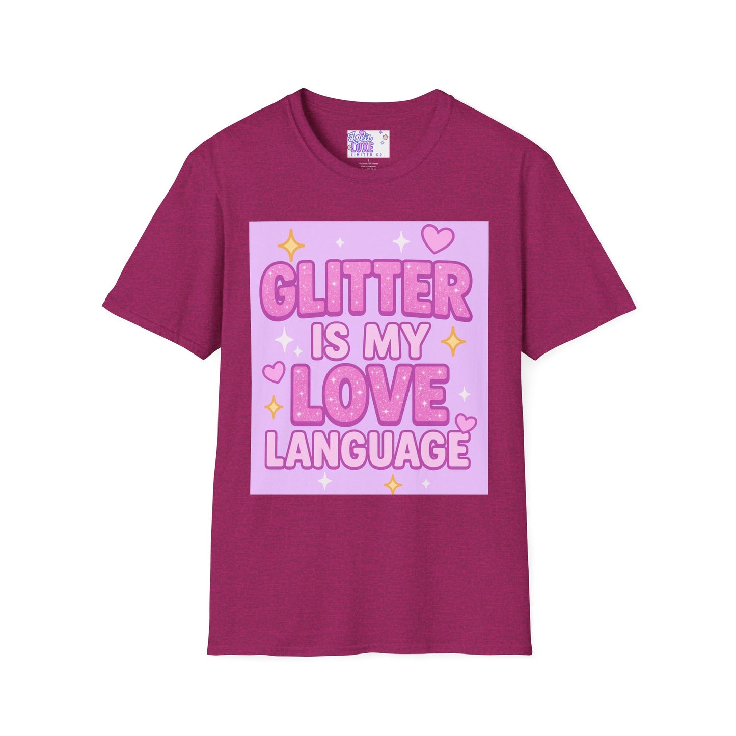 Glitter Is My Love Language Unisex Softstyle Glam Tee