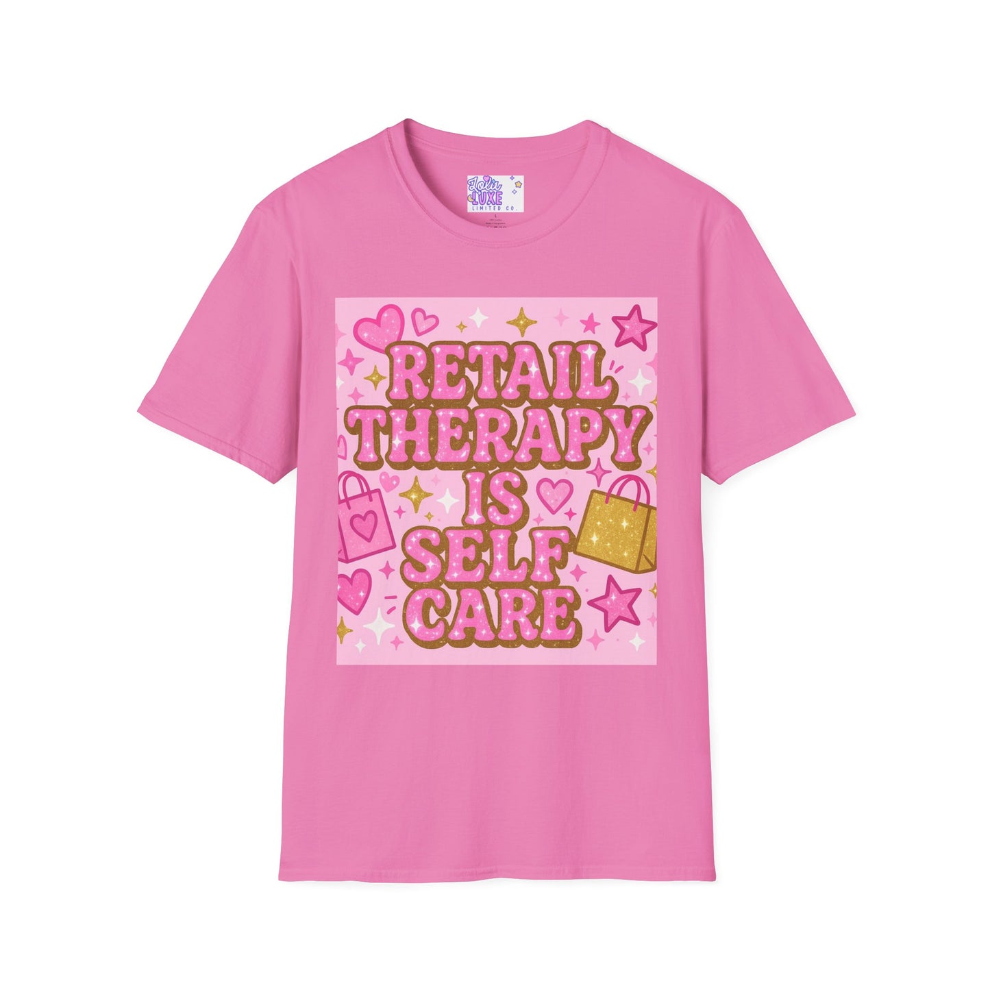 Retail Therapy Unisex Softstyle T-Shirt - Self Care Glam Tee