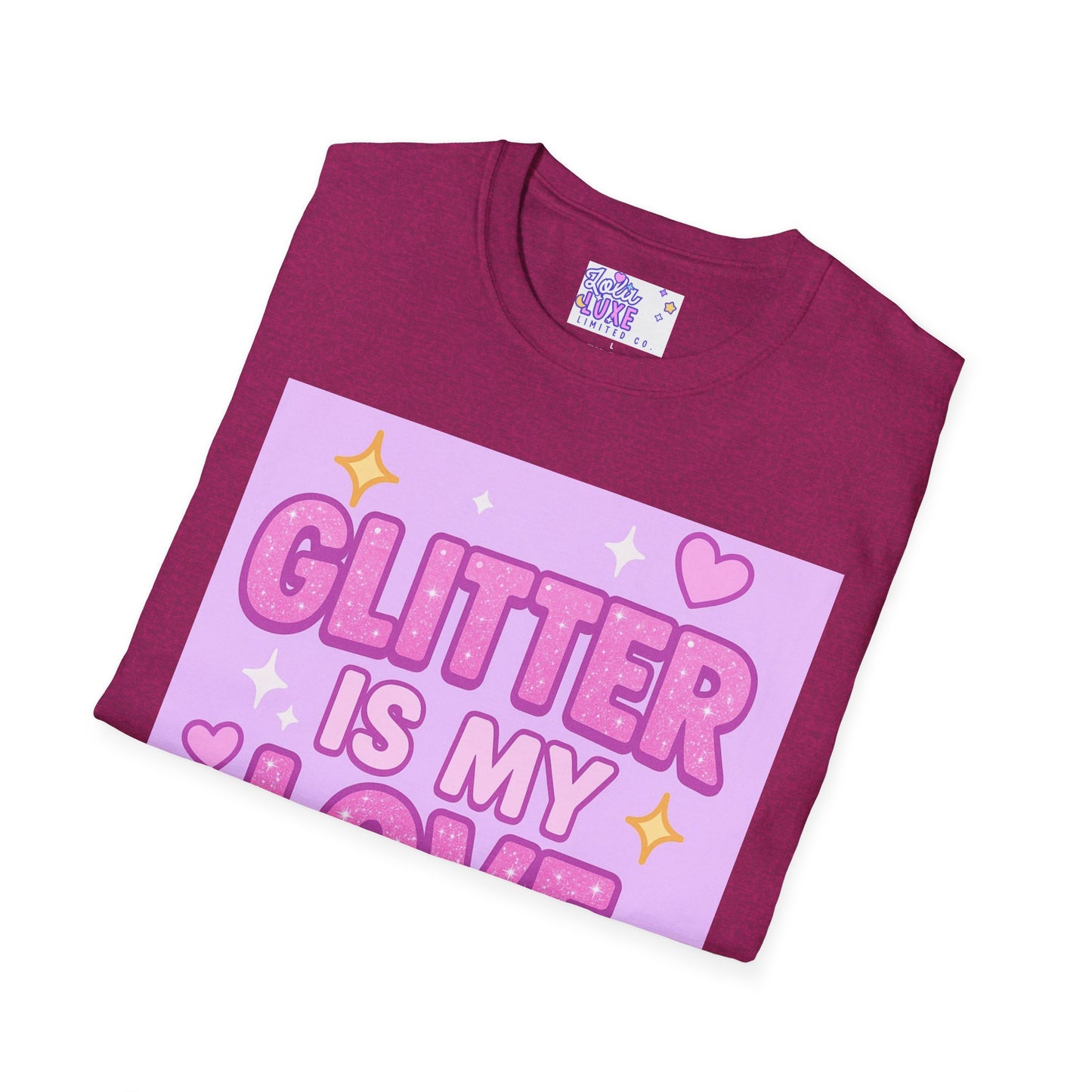 Glitter Is My Love Language Unisex Softstyle Glam Tee