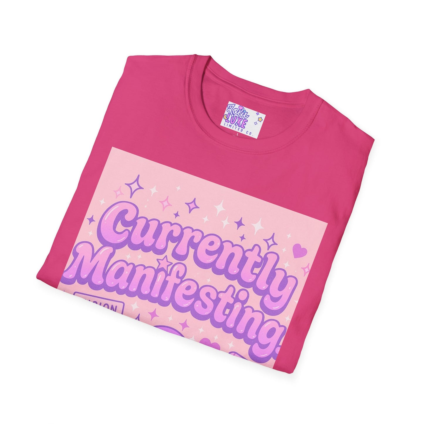 Currently Manifesting Unisex Softstyle Glam Tee - Positive Vibes for Dreamers & Creatives