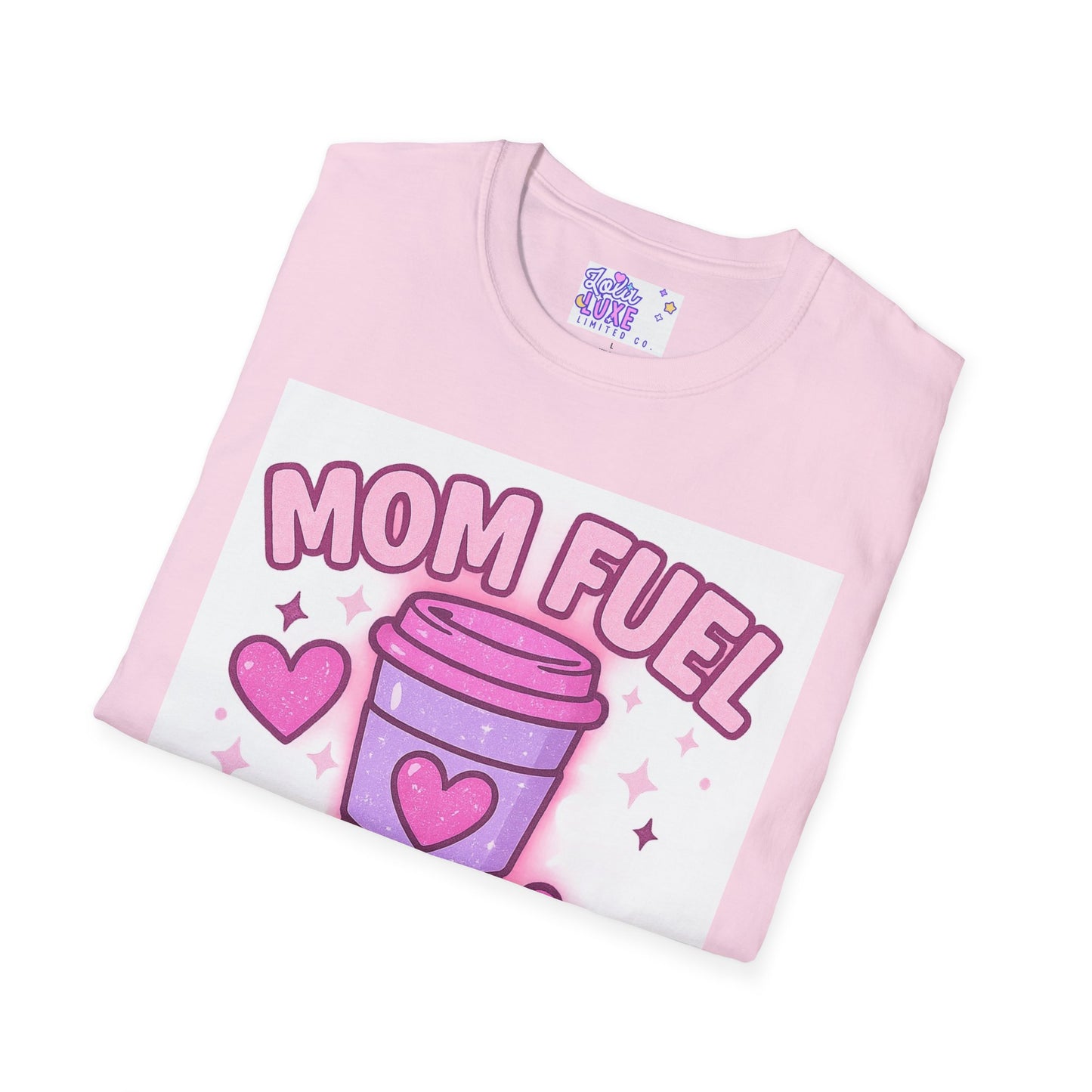 Mom Fuel T-Shirt - Coffee, Chaos & Cuddles - Fun Unisex Softstyle Glam Tee