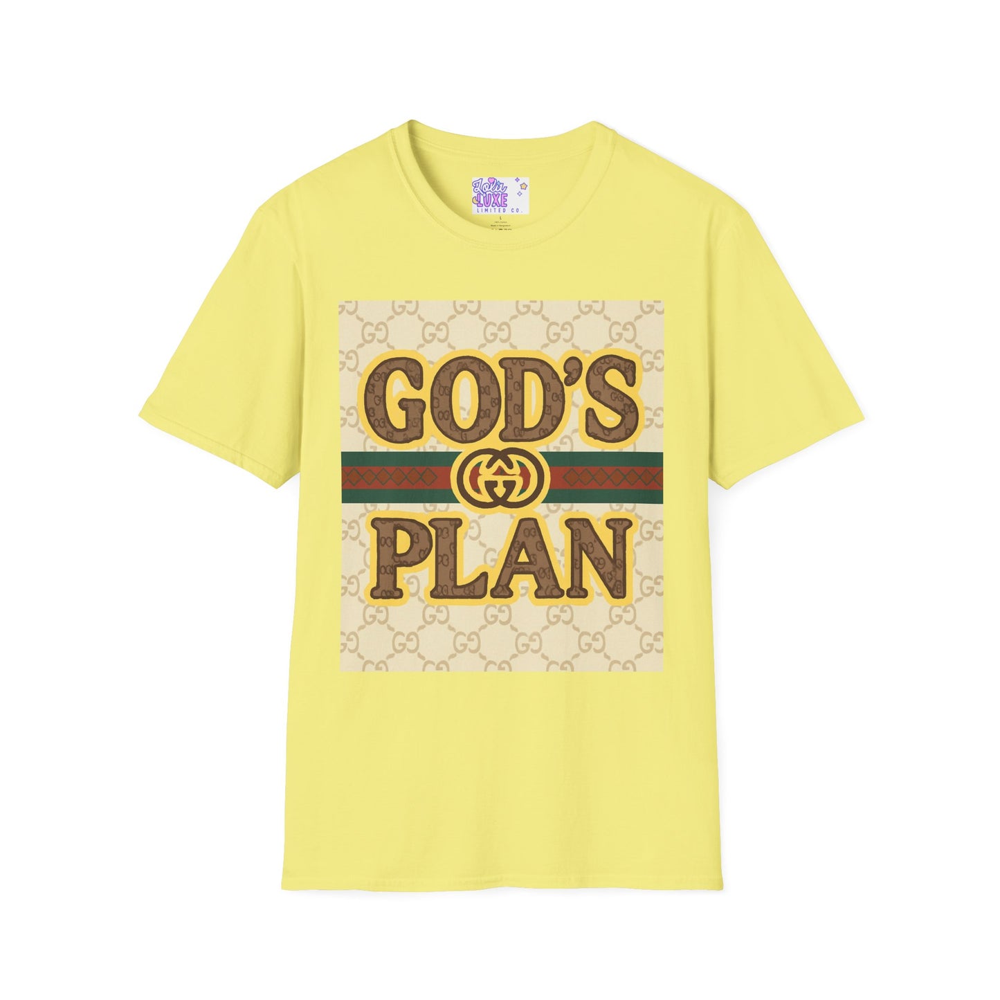 God's Plan Unisex Softstyle Glam Tee - Casual Inspirational Apparel
