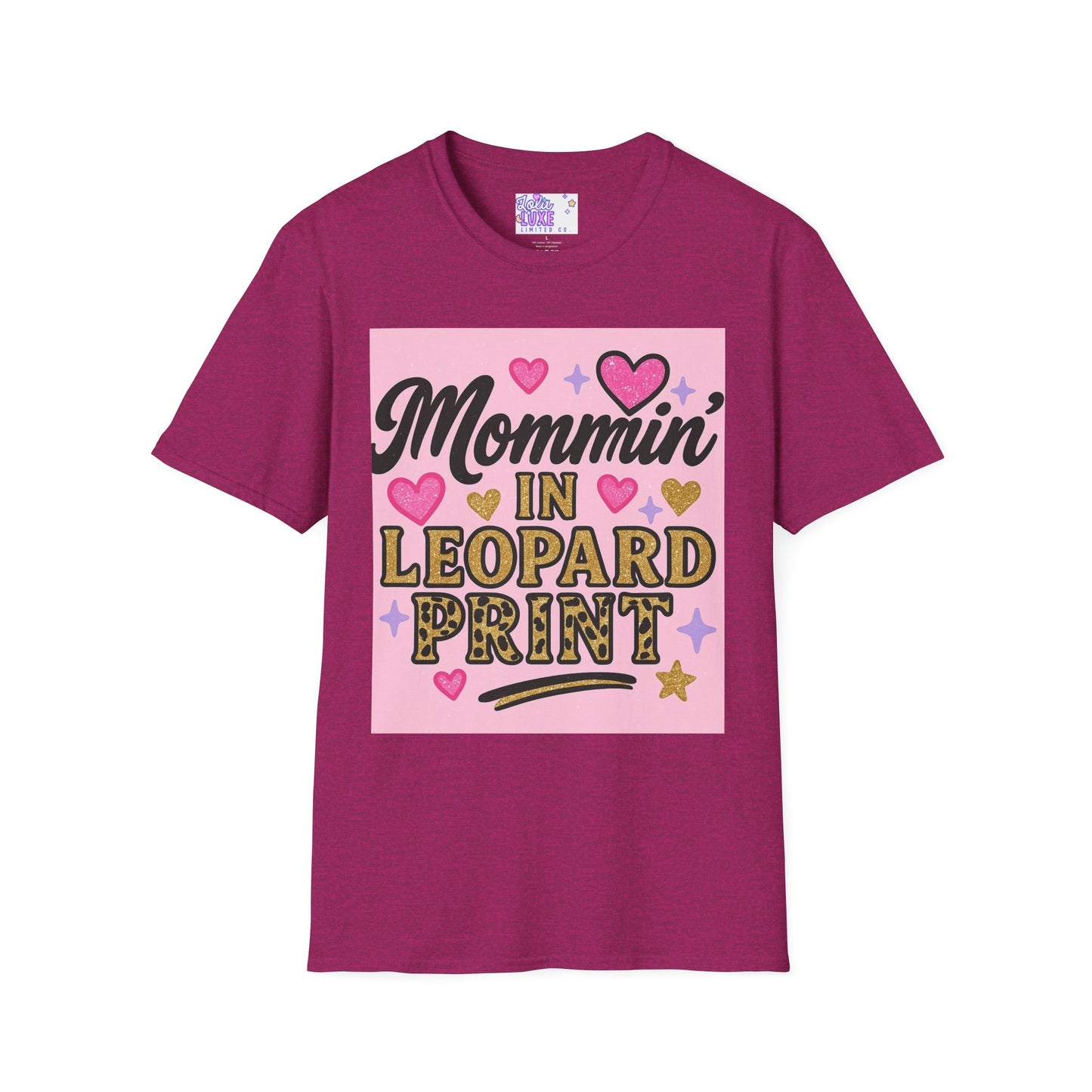 Mommin' in Leopard Print Unisex T-Shirt - Fun & Stylish Apparel for Moms Glam Tee