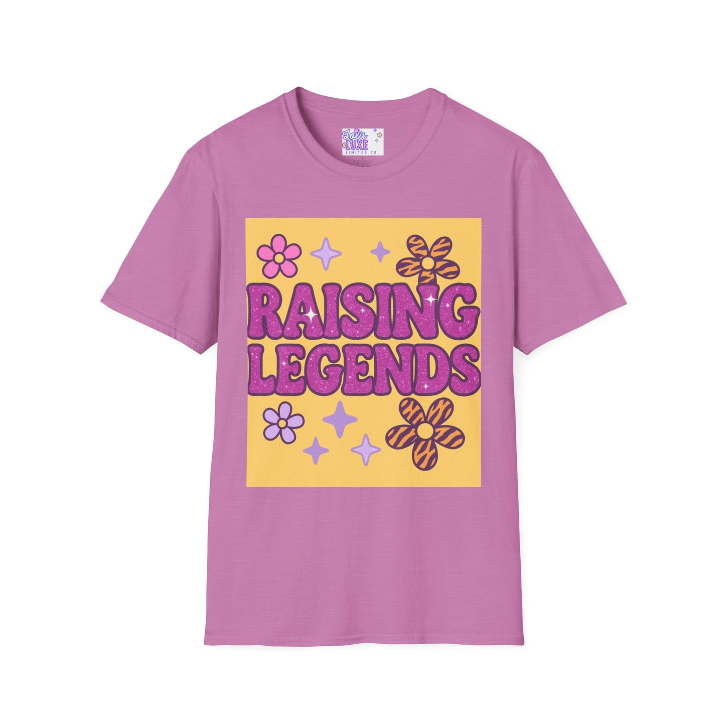Raising Legends Unisex Softstyle T-Shirt - Vibrant Floral Design for Celebrations