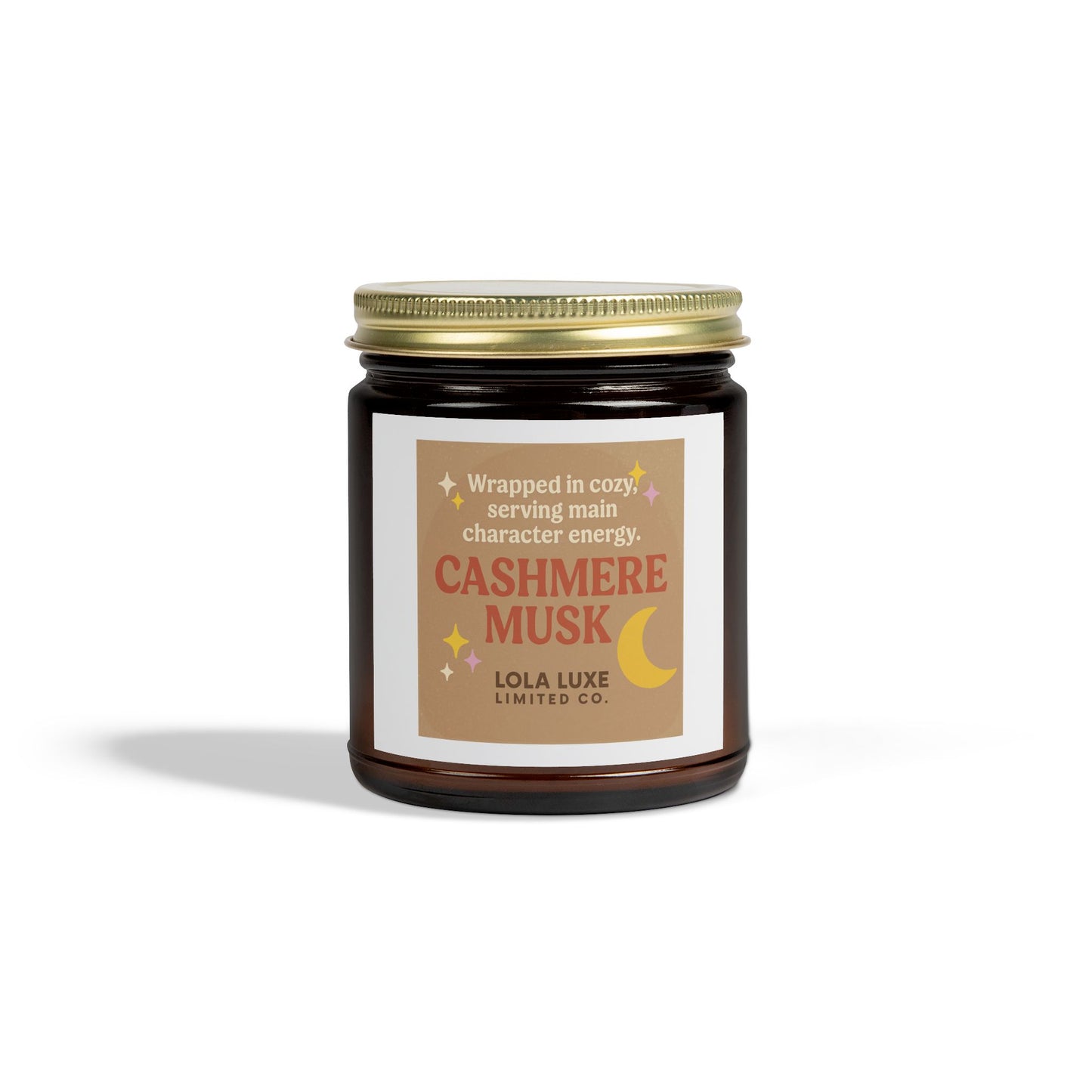 Cashmere Musk Scented Candles, Coconut Apricot Wax (4oz, 9oz)