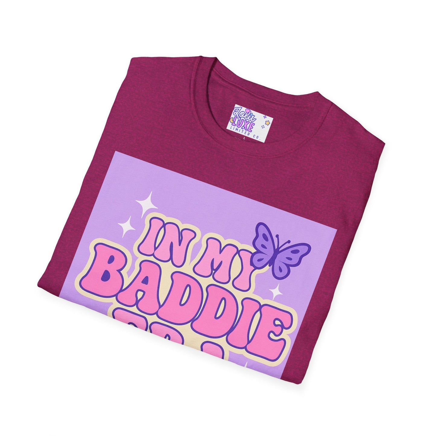 In My Baddie Era Unisex Softstyle Glam Tee - Trendy Graphic Tee for Confident Fashion Lovers