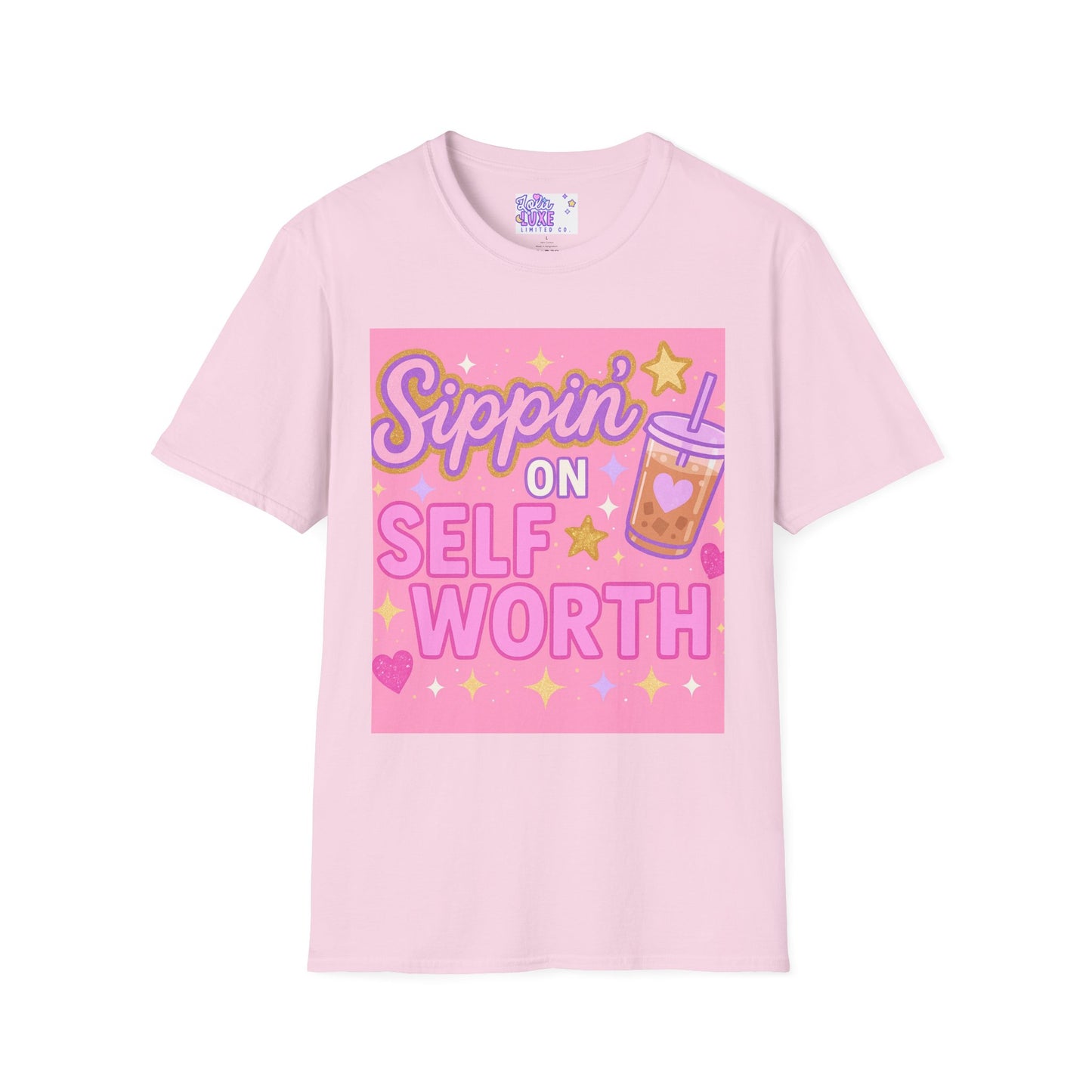 Self Worth Unisex Softstyle T-Shirt - Positive Affirmation Glam Tee