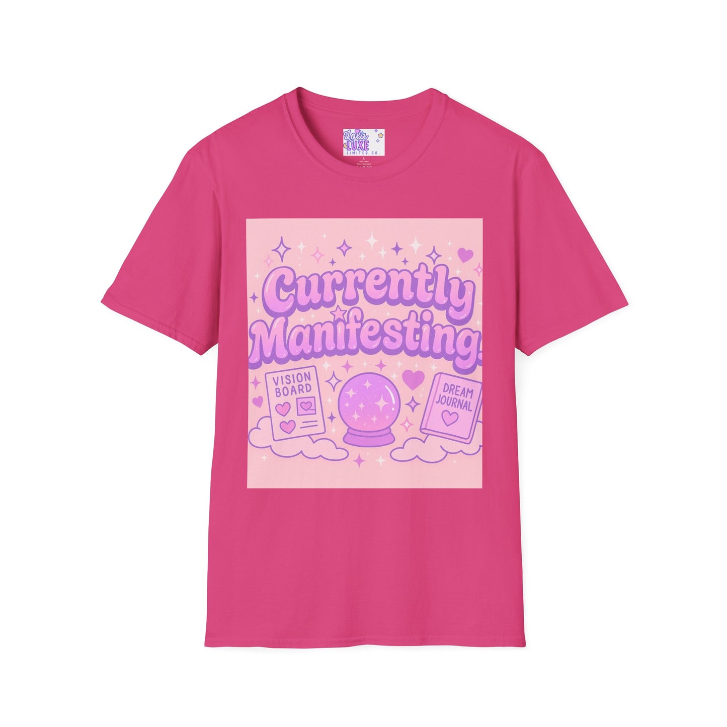 Currently Manifesting Unisex Softstyle Glam Tee - Positive Vibes for Dreamers & Creatives