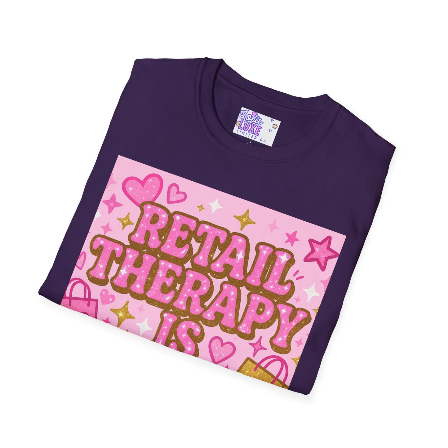 Retail Therapy Unisex Softstyle T-Shirt - Self Care Glam Tee