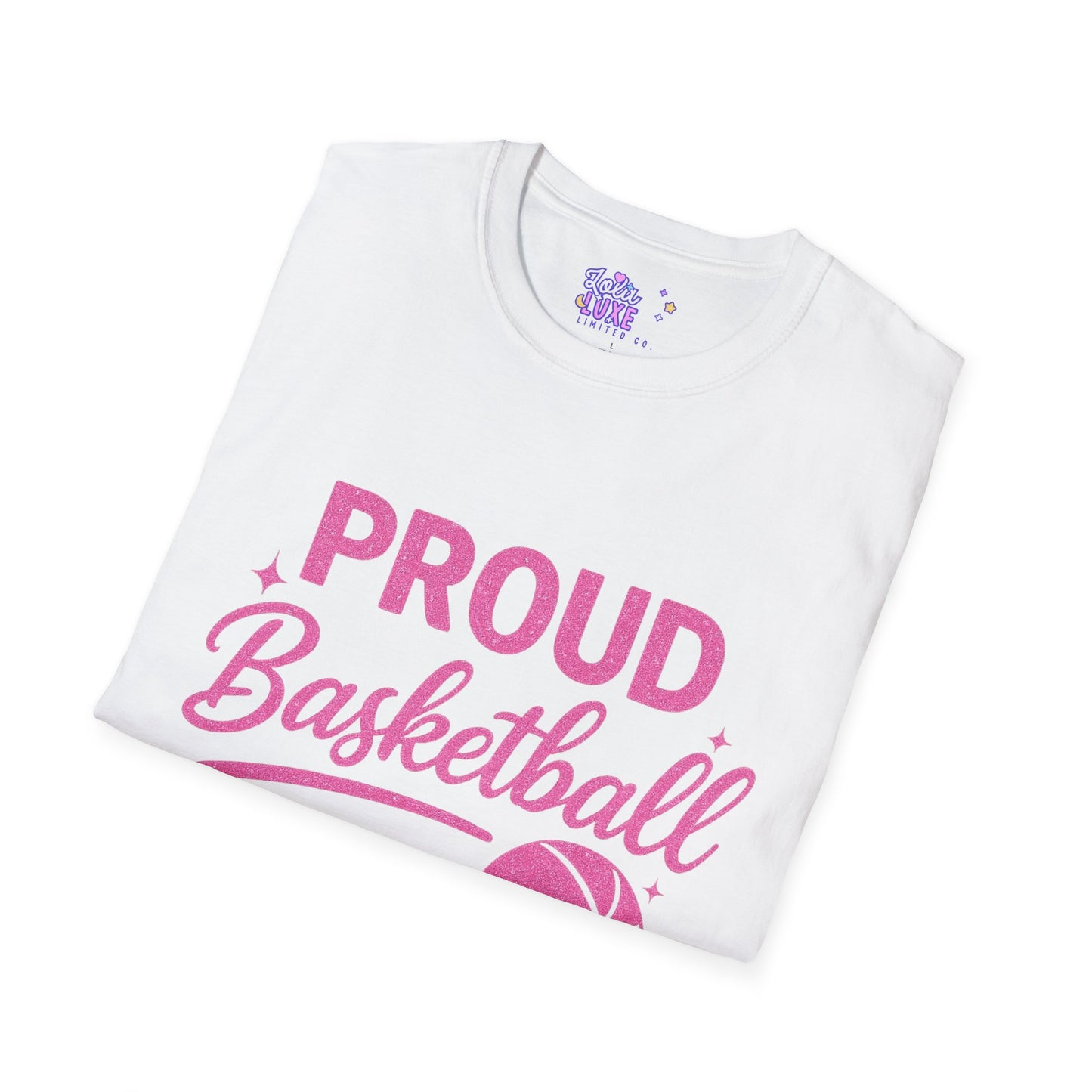 "Proud Basketball Mom" Softstyle T-Shirt - Customizable Fan Tee