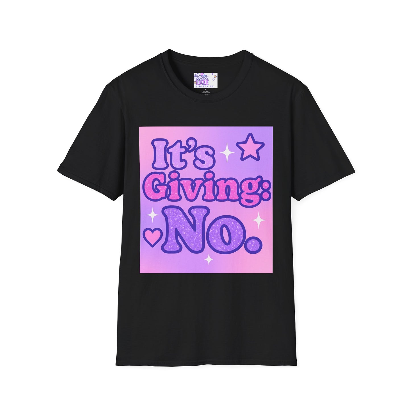 It's Giving: No. Unisex Softstyle Glam Tee - Trendy Graphic Tee for Casual Wear