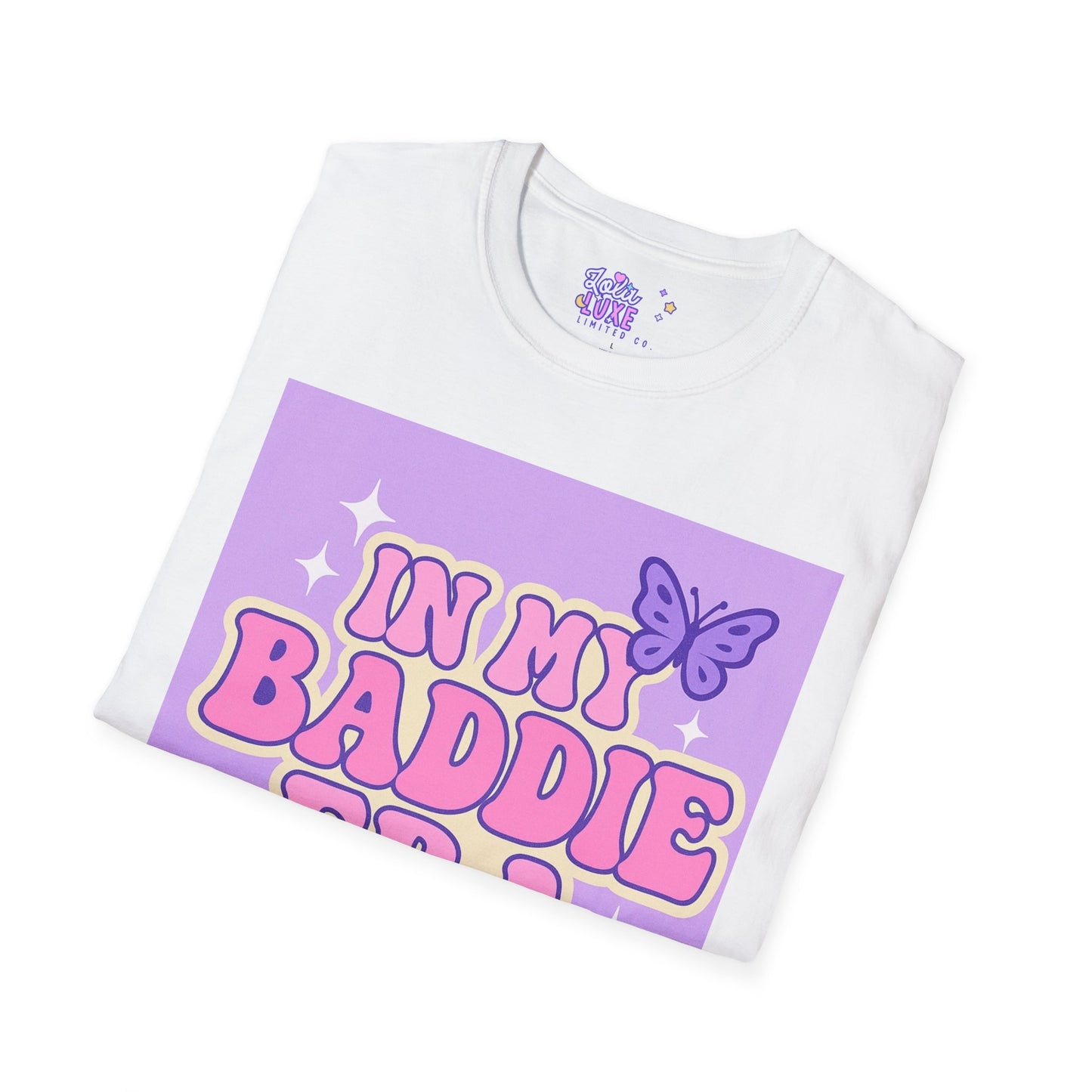 In My Baddie Era Unisex Softstyle Glam Tee - Trendy Graphic Tee for Confident Fashion Lovers
