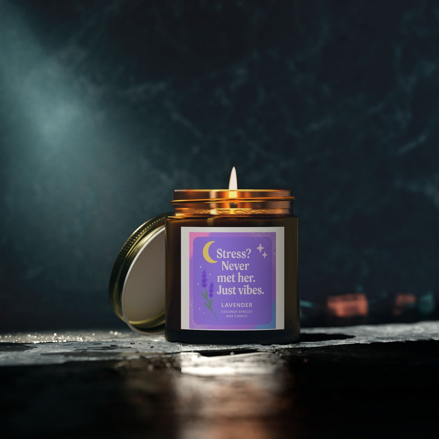 Lavender Scented Candles, Coconut Apricot Wax (4oz, 9oz)