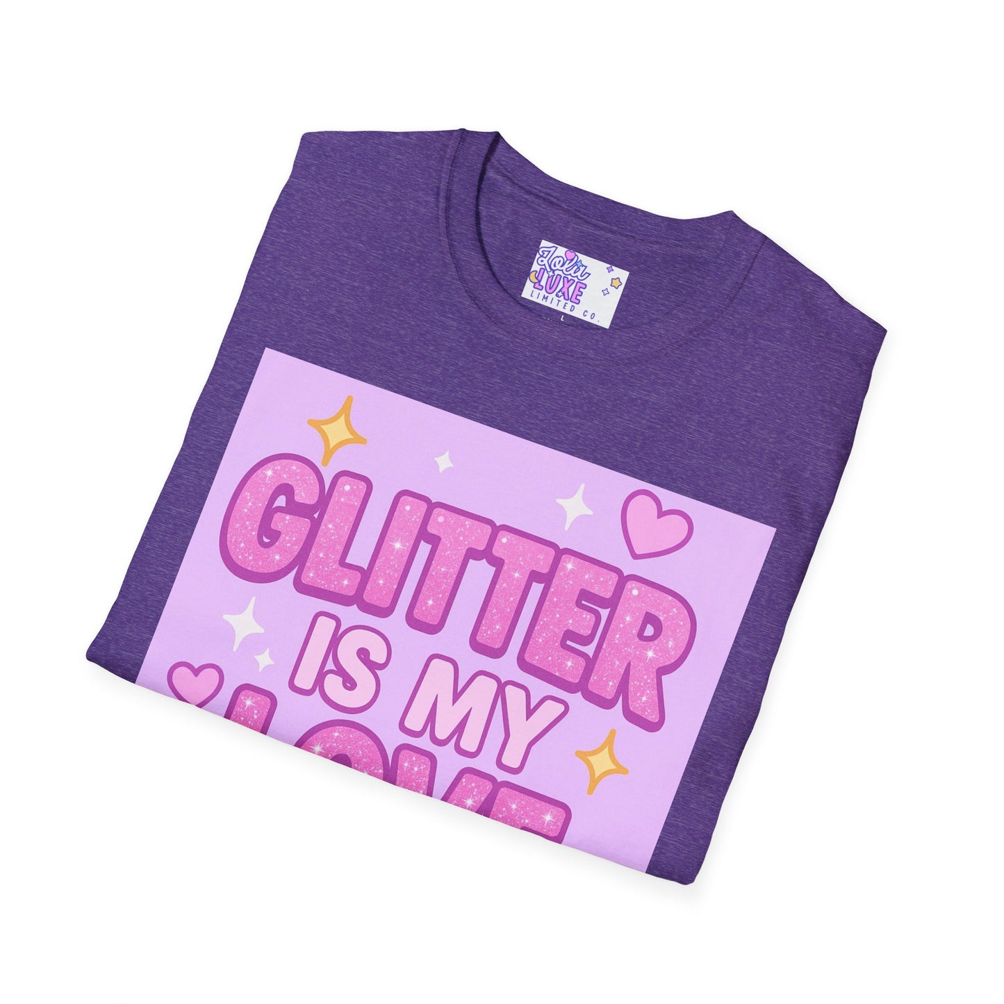 Glitter Is My Love Language Unisex Softstyle Glam Tee