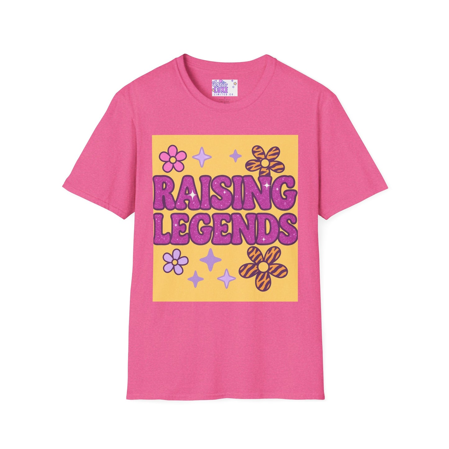 Raising Legends Unisex Softstyle T-Shirt - Vibrant Floral Design for Celebrations