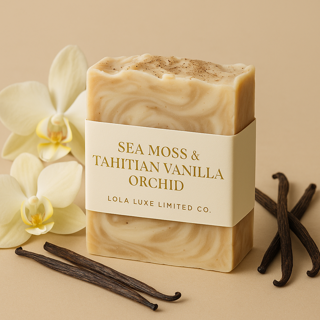 Sea Moss & Tahitian Vanilla Orchid Soap – Nourishing Handmade Bar with a Soft Floral Vanilla Scent | Lola Luxe Limited Co.