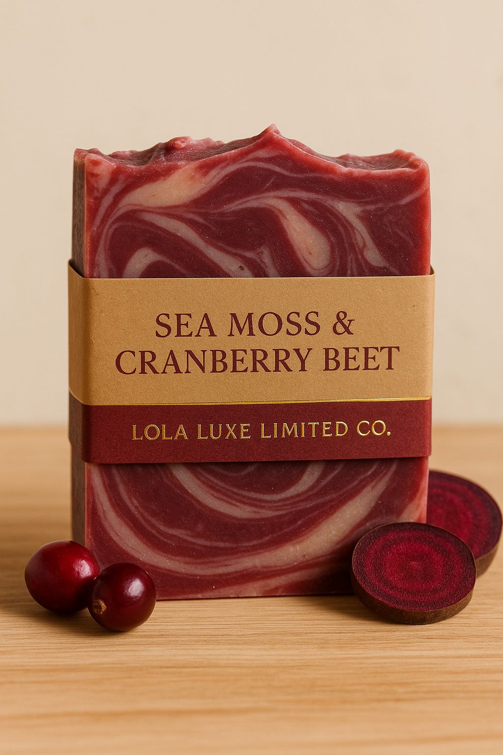 Sea Moss & Cranberry Beet Soap – Brightening Handmade Bar with Antioxidants for Healthy, Glowing Skin | Lola Luxe Limited Co.
