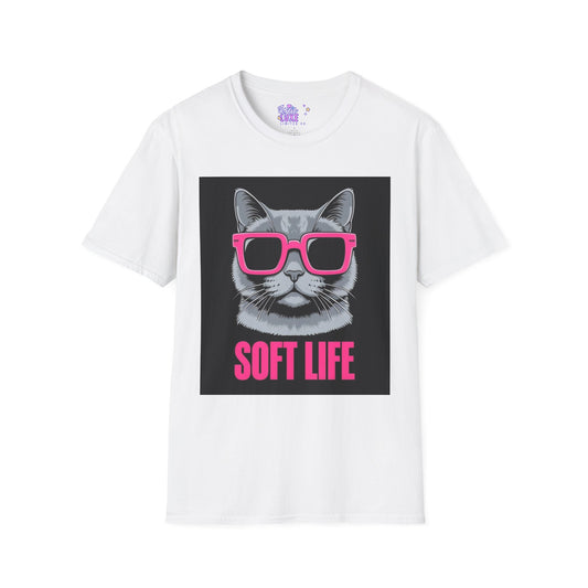 Cool Cat Softstyle T-Shirt | Soft Life Design for Animal Lovers