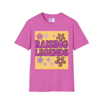 Raising Legends Unisex Softstyle T-Shirt - Vibrant Floral Design for Celebrations