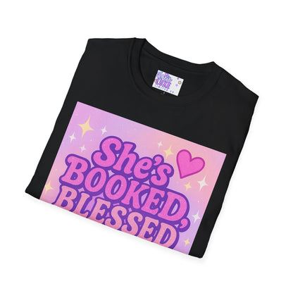 She's Booked, Blessed & Unbothered Glam Tee - Unisex Softstyle Tee for Positive Vibes