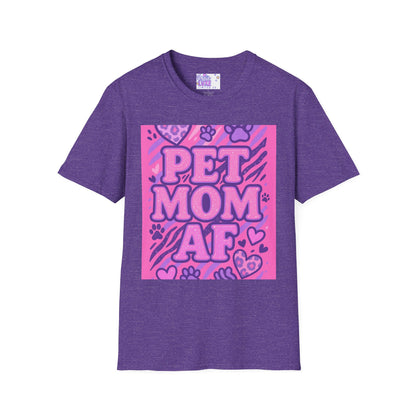 Pet Mom AF Unisex Softstyle Glam Tee - Cute Animal Lover Gift