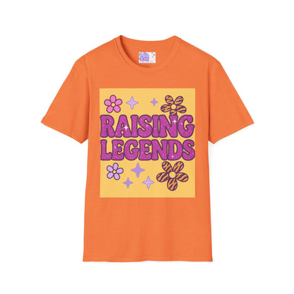 Raising Legends Unisex Softstyle T-Shirt - Vibrant Floral Design for Celebrations