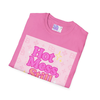 Hot Mess Still Blessed Unisex Softstyle Glam Tee - Fun & Comfortable Casual Wear