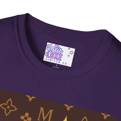 Manifesting Like a Material Girl Glam Tee| Unisex Softstyle Tee | Trendy Apparel for Manifestation Enthusiasts
