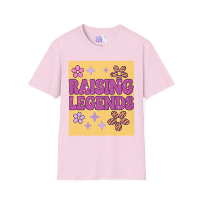 Raising Legends Unisex Softstyle T-Shirt - Vibrant Floral Design for Celebrations