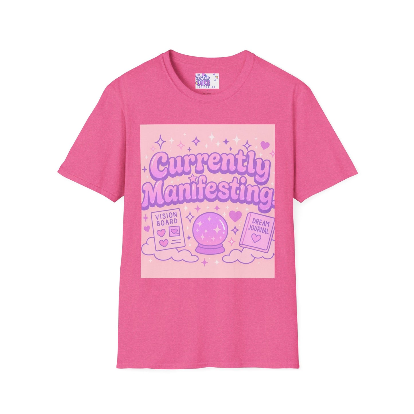 Currently Manifesting Unisex Softstyle Glam Tee - Positive Vibes for Dreamers & Creatives