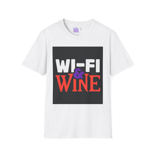 "Wi-Fi & Wine" Softstyle T-Shirt - Perfect Gift for Wine Lovers