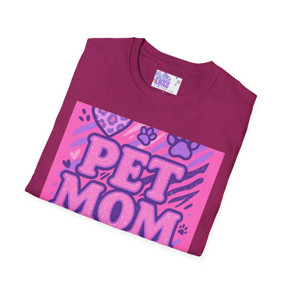 Pet Mom AF Unisex Softstyle Glam Tee - Cute Animal Lover Gift