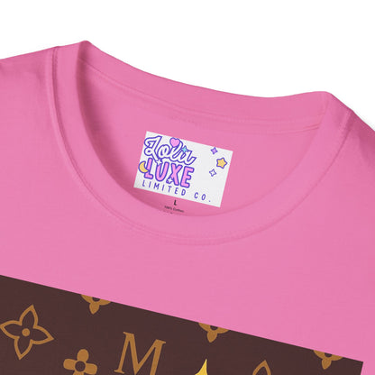 Manifesting Like a Material Girl Glam Tee| Unisex Softstyle Tee | Trendy Apparel for Manifestation Enthusiasts