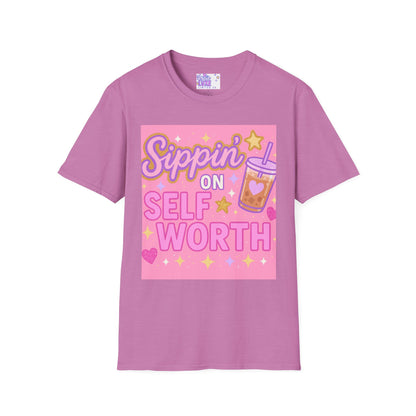 Self Worth Unisex Softstyle T-Shirt - Positive Affirmation Glam Tee