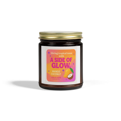 Mango Coconut Scented Candles, Coconut Apricot Wax (4oz, 9oz)