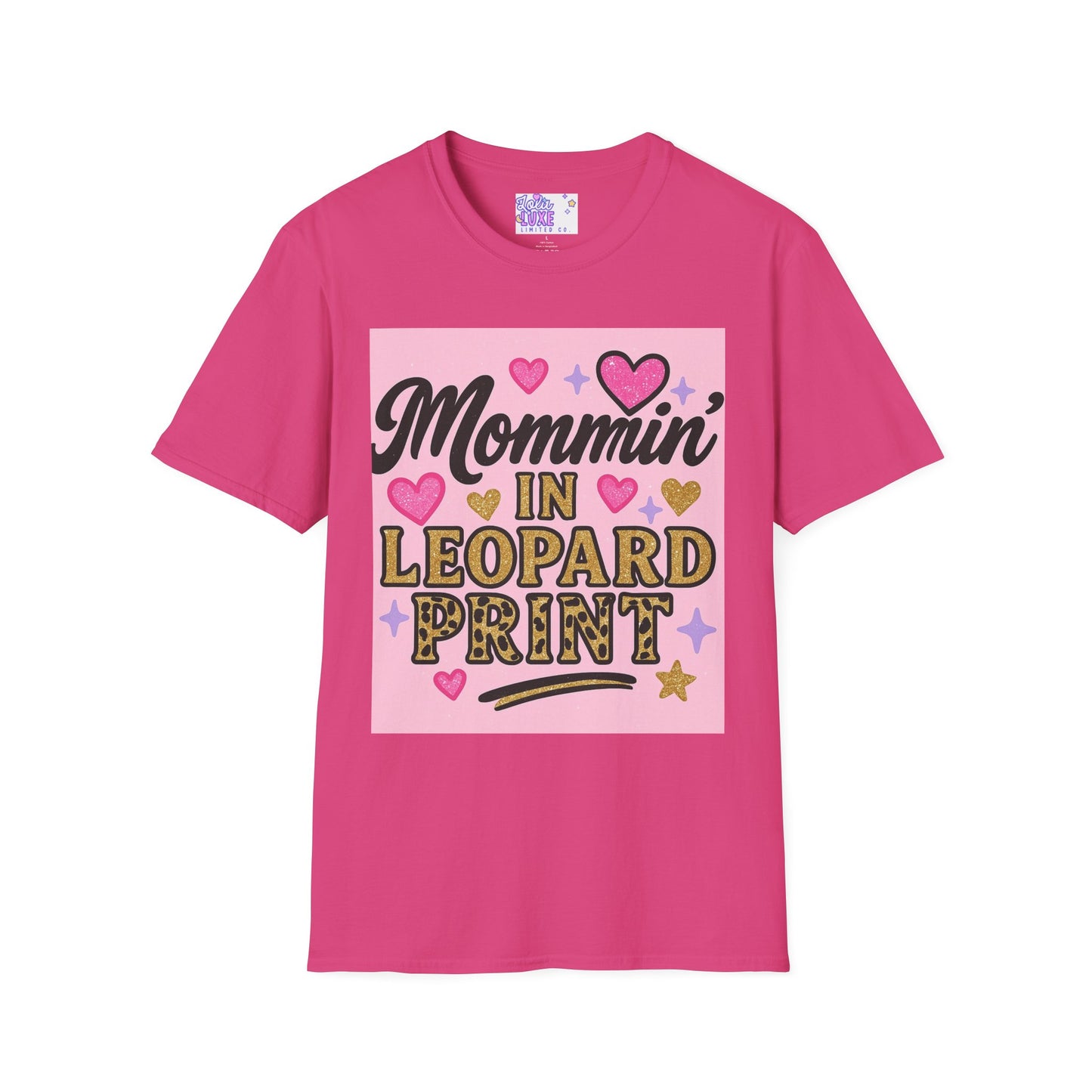 Mommin' in Leopard Print Unisex T-Shirt - Fun & Stylish Apparel for Moms Glam Tee
