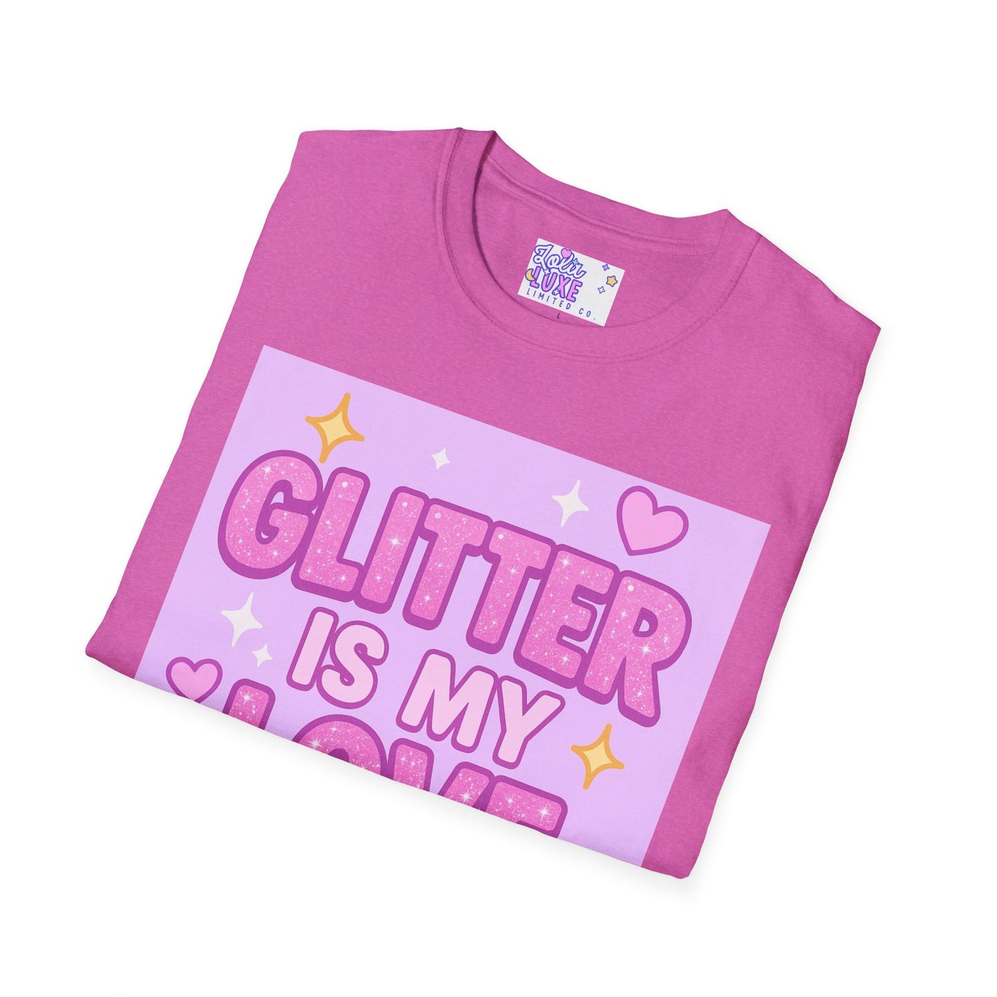 Glitter Is My Love Language Unisex Softstyle Glam Tee