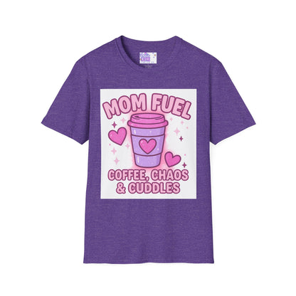 Mom Fuel T-Shirt - Coffee, Chaos & Cuddles - Fun Unisex Softstyle Glam Tee