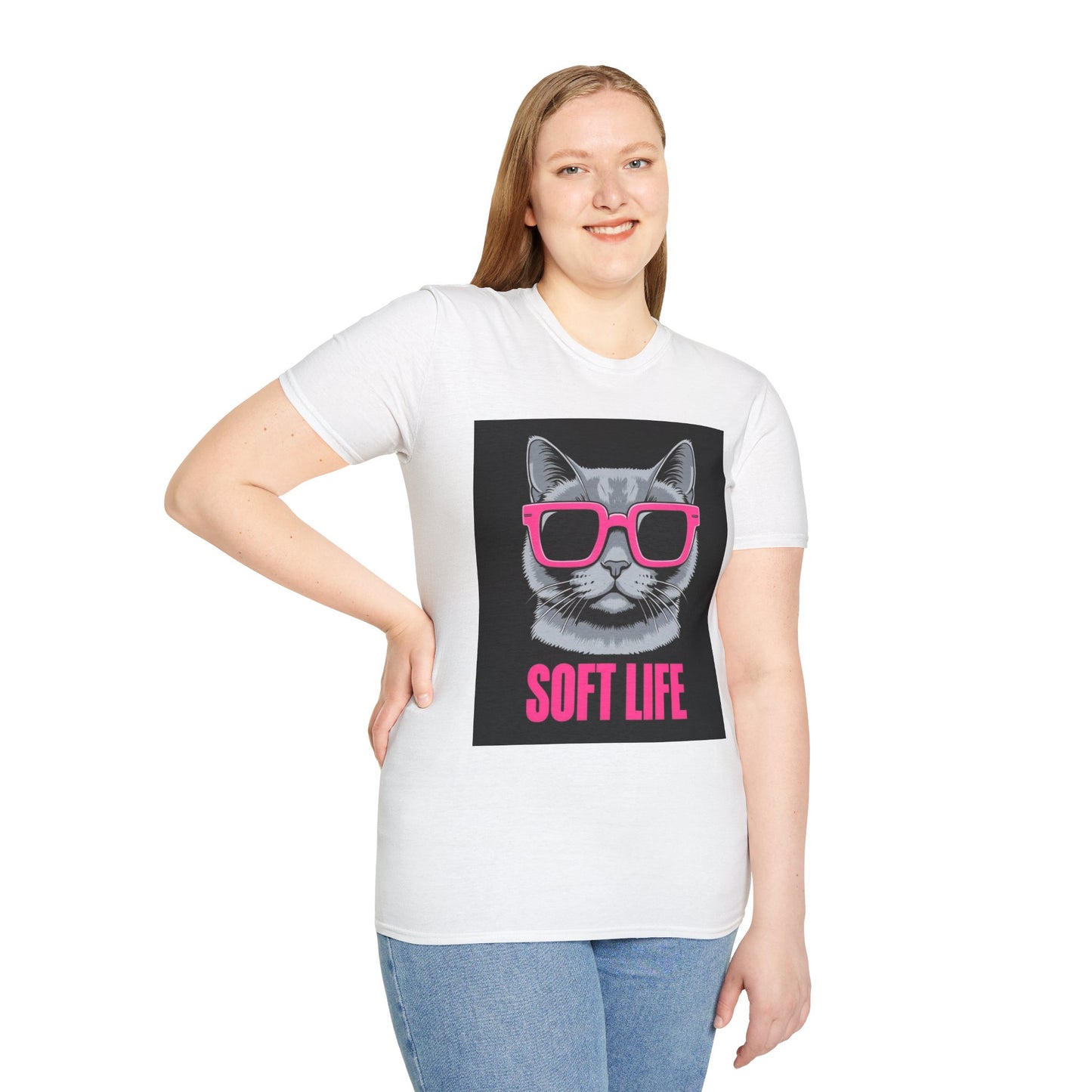 Cool Cat Softstyle T-Shirt | Soft Life Design for Animal Lovers