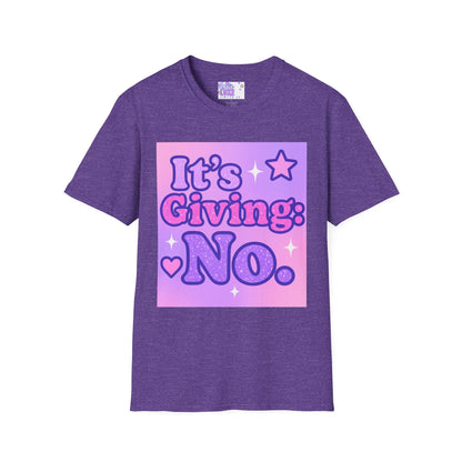 It's Giving: No. Unisex Softstyle Glam Tee - Trendy Graphic Tee for Casual Wear