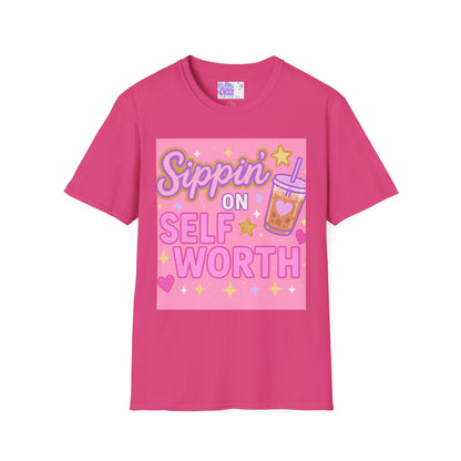 Self Worth Unisex Softstyle T-Shirt - Positive Affirmation Glam Tee