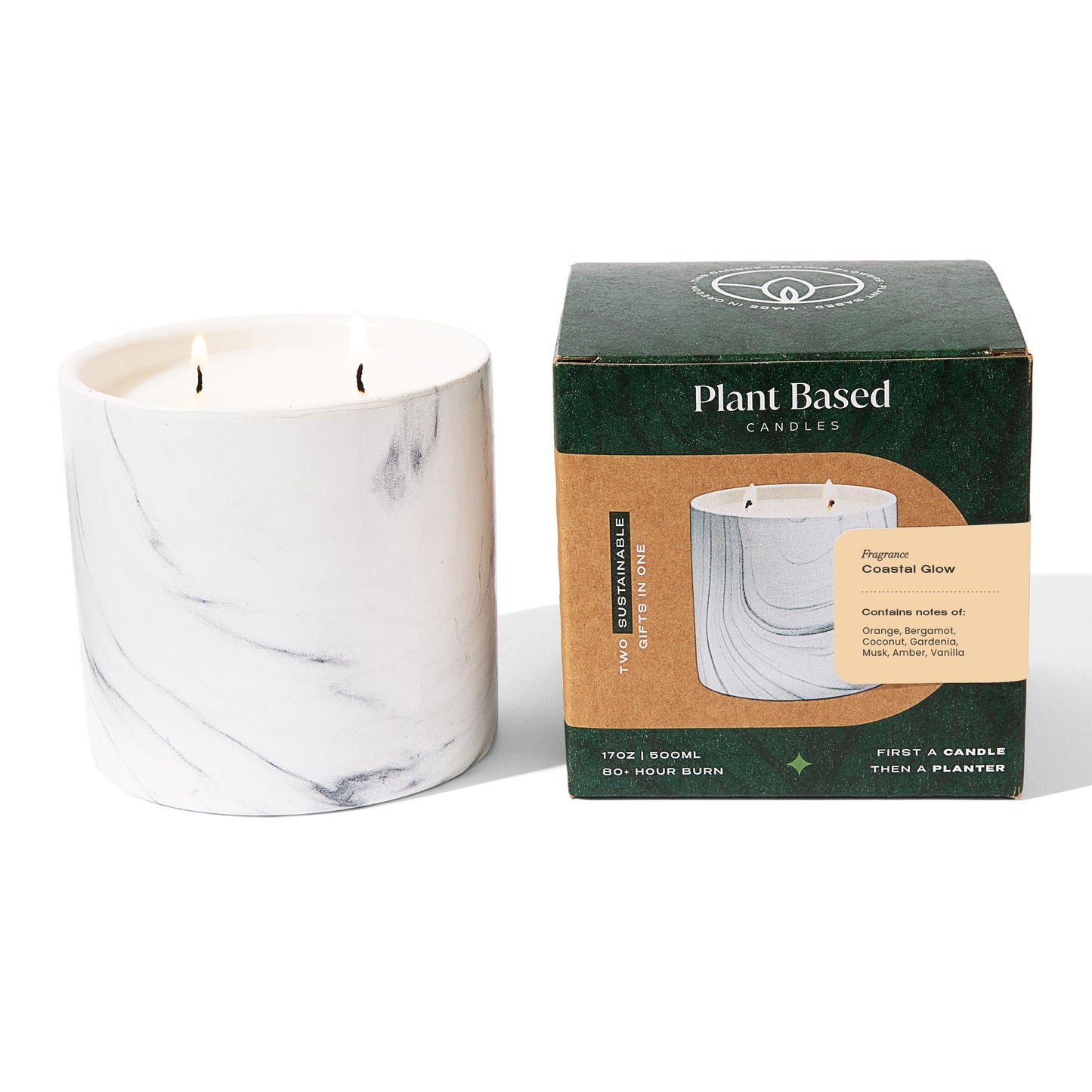 Coastal Glow White Marble Candle 17oz