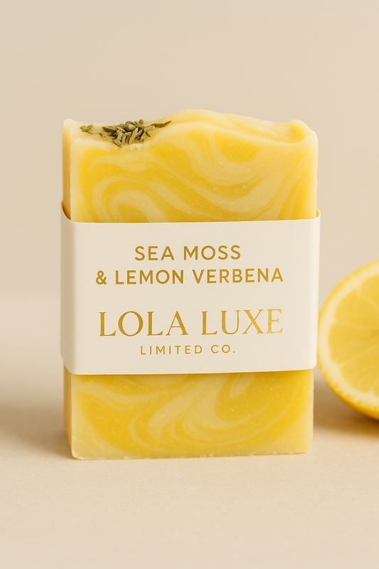 Sea Moss & Lemon Verbena Soap – Uplifting Handmade Bar for Bright, Balanced, Glowing Skin | Lola Luxe Limited Co.