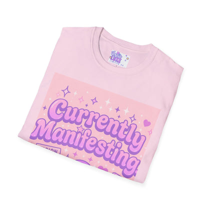 Currently Manifesting Unisex Softstyle Glam Tee - Positive Vibes for Dreamers & Creatives